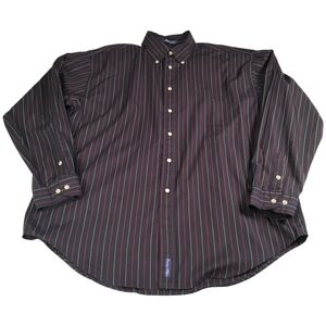 Tommy Hilfiger Navy Blue w/ Red and Yellow Stripes Men's Button Down Shirt - XL